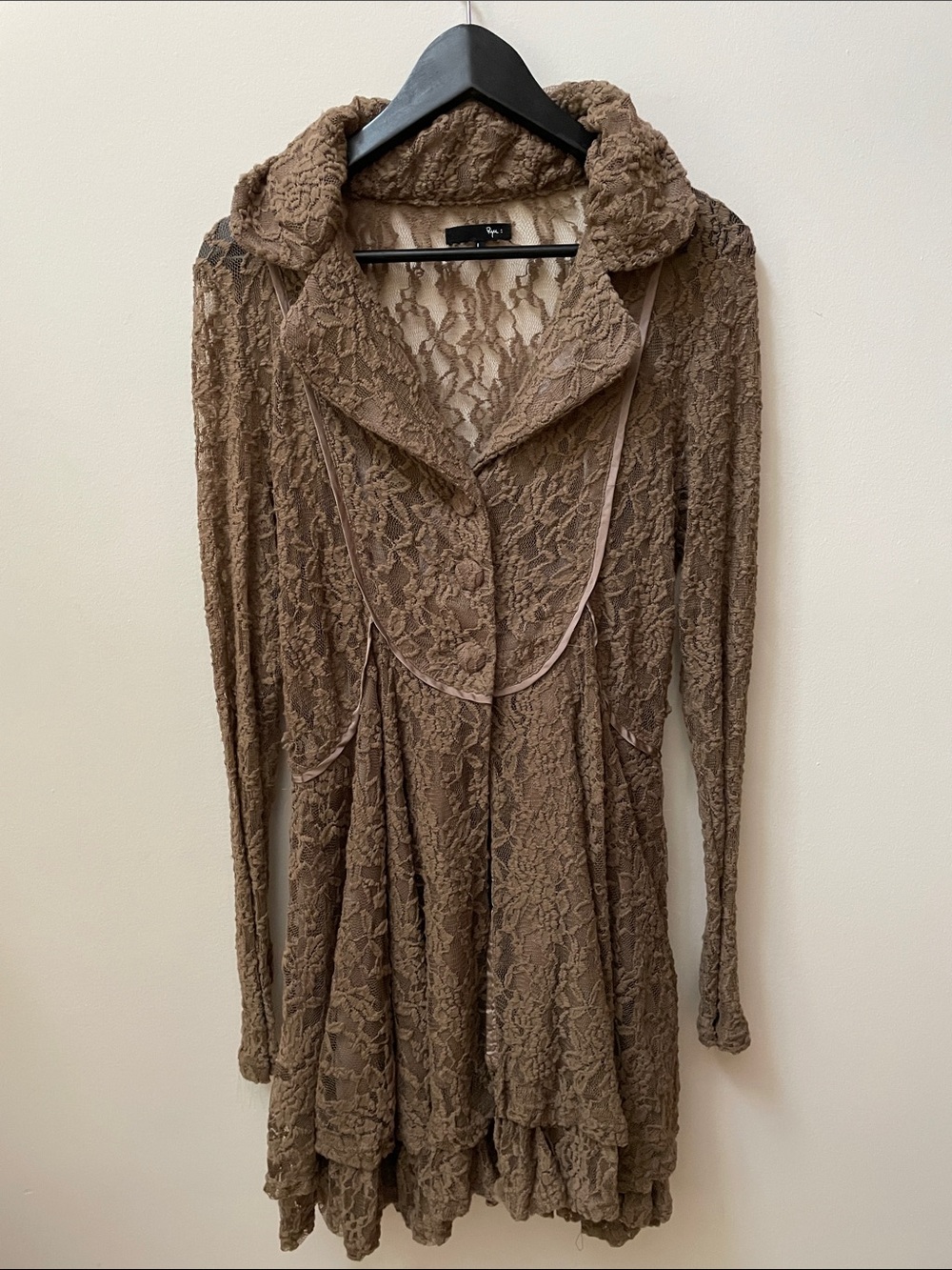 Ryu Brown Lace Overlay Jacket